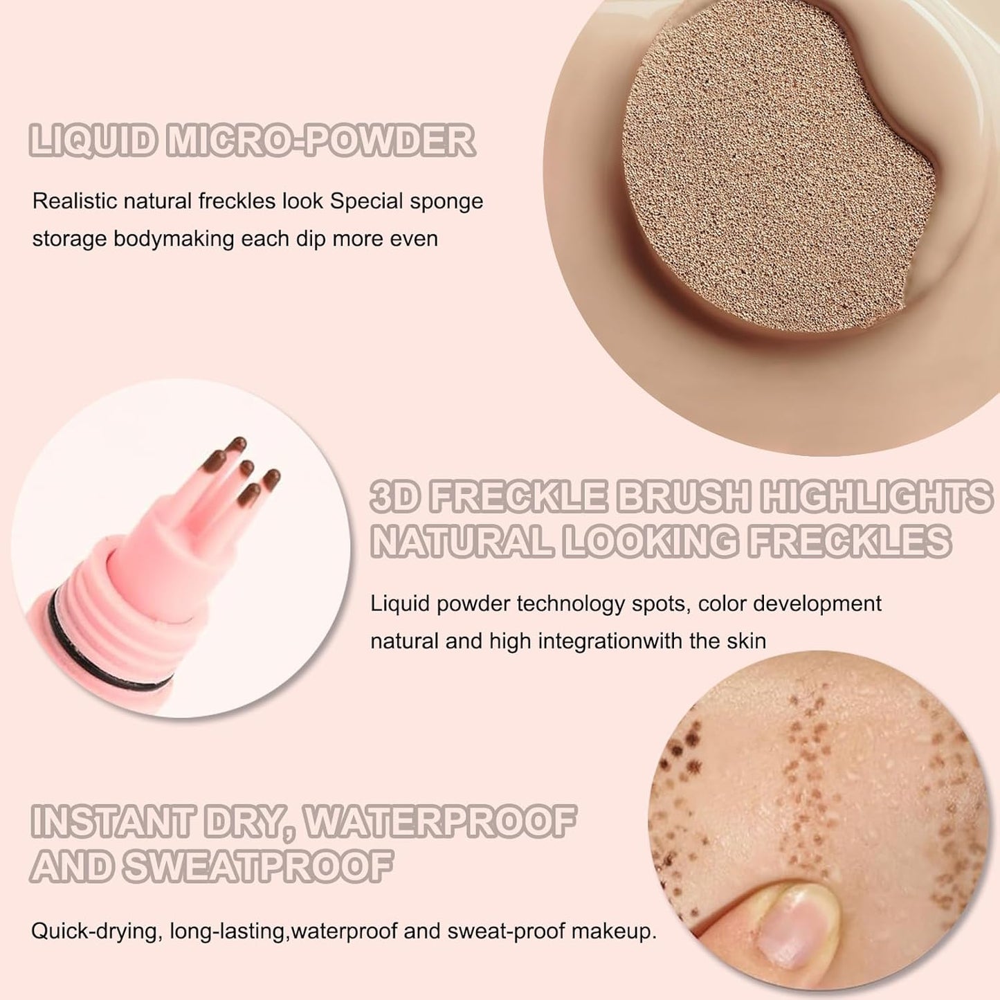 Faux Freckle Stamp for Girls and Women,Long Lasting Quick-drying Waterproof 5 Points Freckle Pen,Get Natural Lifelike Sunkissed Face Freckle Makeup Gift on Birthdays (03 Deep)