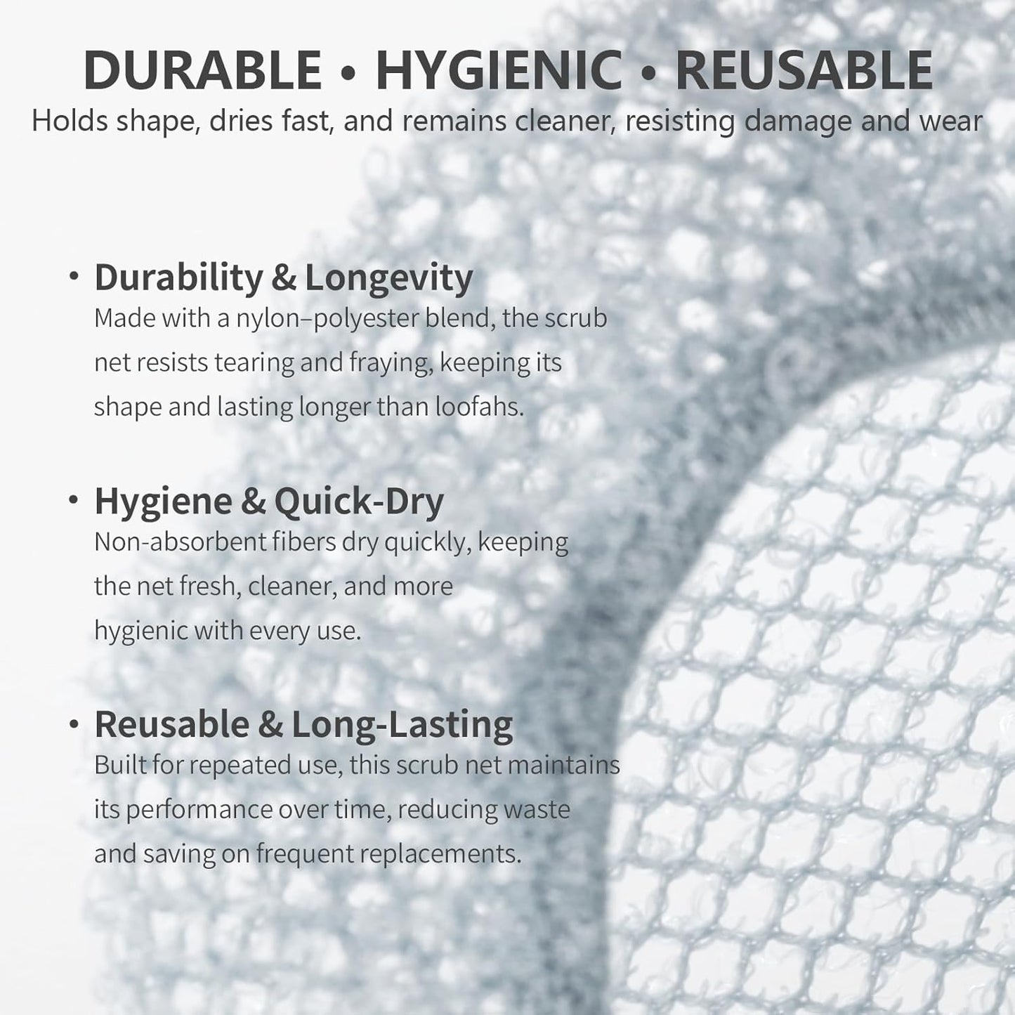 Silicone Body Scrubber with Scrub Net Set, BEAUTAIL 2 Pack for Rich Lather, Deep Cleansing, and Exfoliation – Durable, Easy to Clean, Gentle or Firmer Options – 1 Shower Brush Gray, 1 Scrub Net Gray