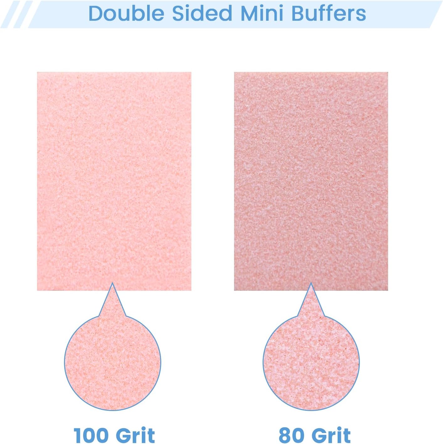 Nail Buffer Block, 100 PCS Mini Buffers, 2 Way Coarse Grit 80/100, 1.3 inch Long, Small Buffing Blocks for Nail Gel Polish, Acrylic & Press-On Nails Prep, Pedicure & Manicure, Orange