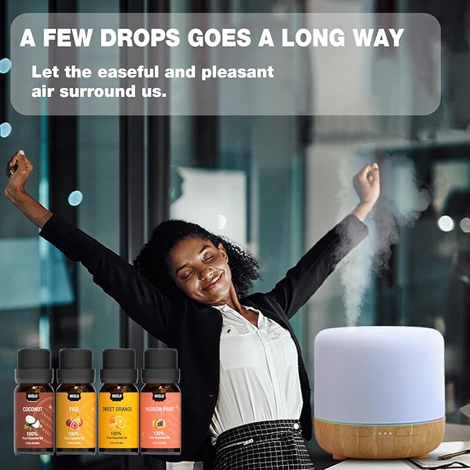 Essential Oils Set,Fruity-Essential Oils for Diffuser for Home, Diffuser Oils Scents for Aromatherapy,Candle&Soap Making,Humidifiers 6 X 10ML
