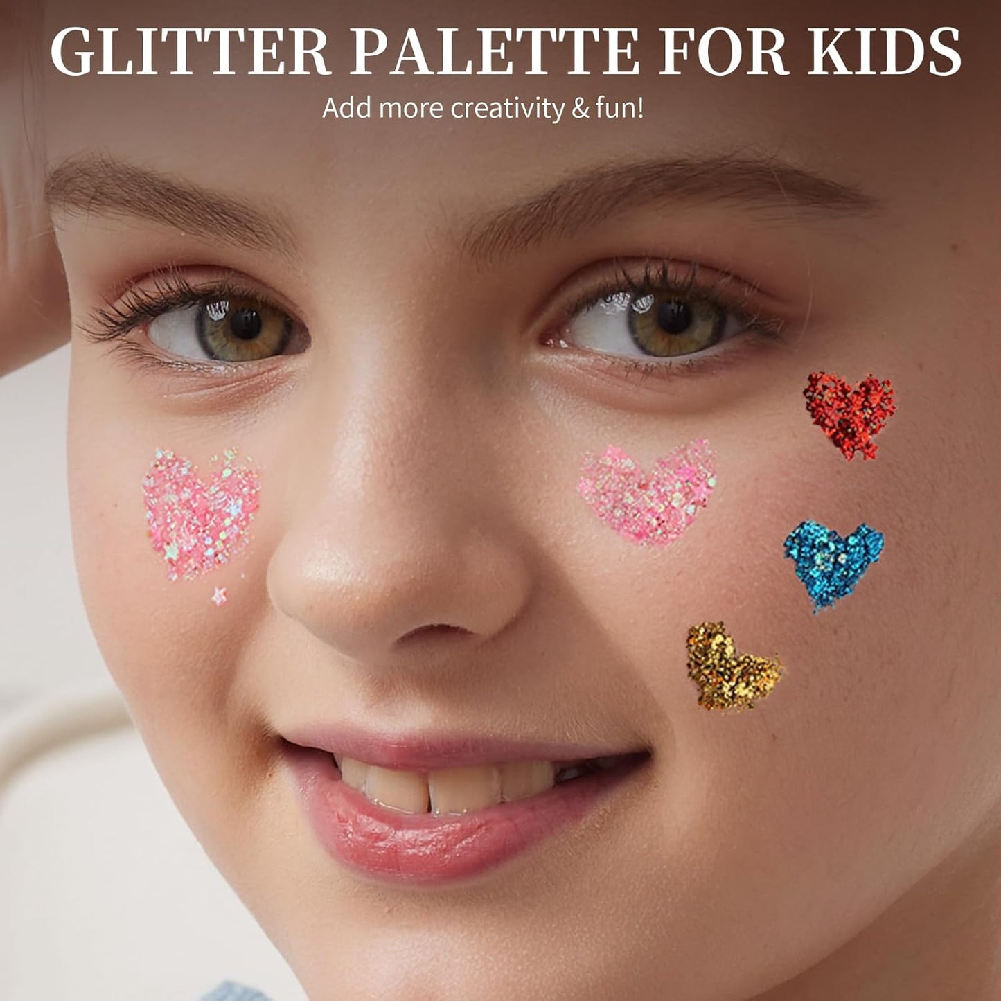 FANDAMEI Face Glitter, 2 PCS Face Glitter Gel 18 Grids, Body Hair Glitter for Kids Women for Makeup, Halloween Rave Concert Face Paint Glitter