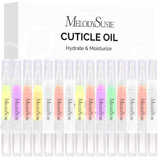 MelodySusie 15Pcs Cuticle Oil Pen Set,Nail Moisturizing Cuticle Oil Enriched with Vitamin E,Softens and Repairs cuticles,Nail Strengthener,Protects Damaged Skin,Thin Nails