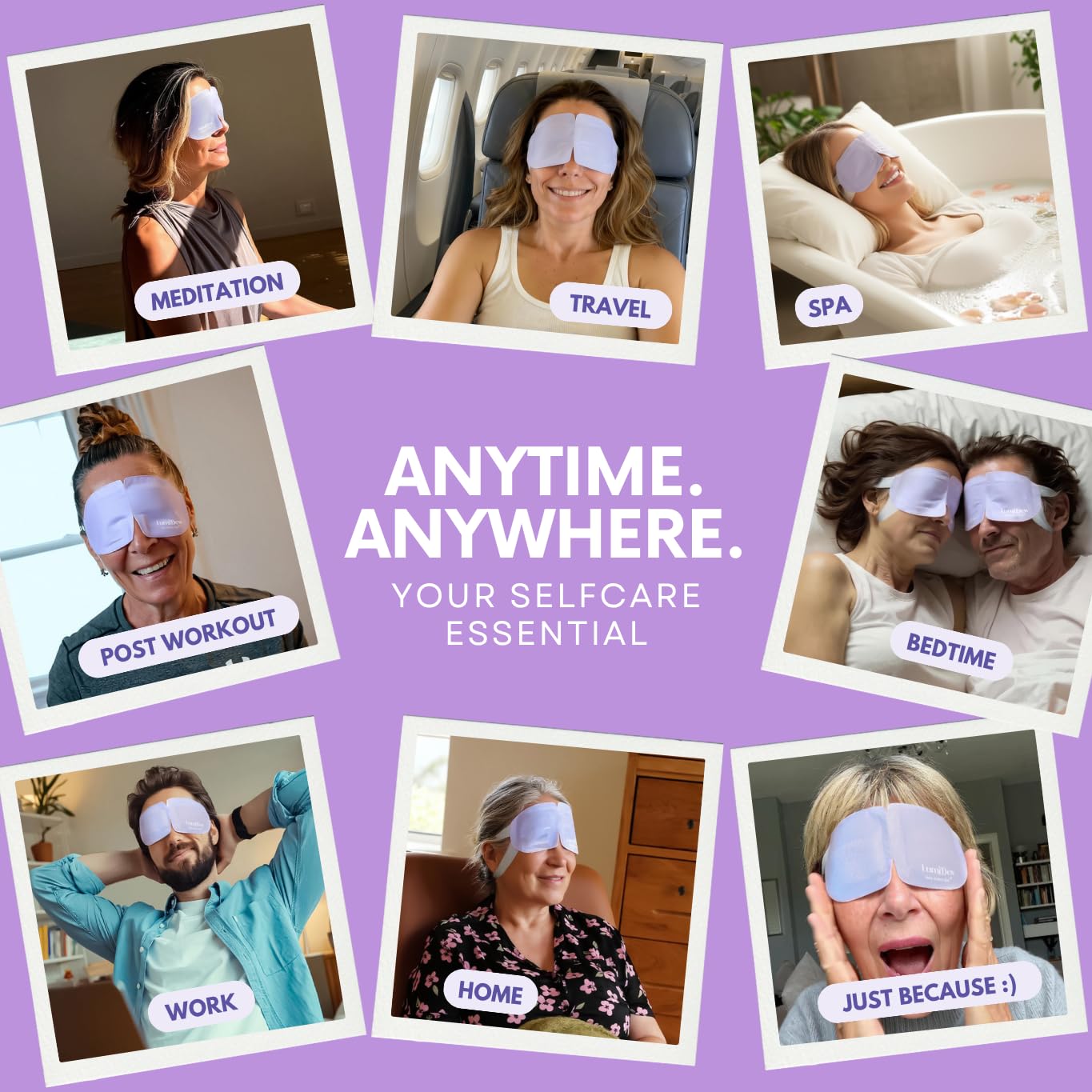 Steam Eye Mask, Self Heating Heated Eye Mask for Sleep, Warm Compress for Eyes, Moist Heat for Dry Eye Relief, Stye Eye Treatment, Spa, Travel Essentials & Relaxation Gifts, Unscented 16 Pack