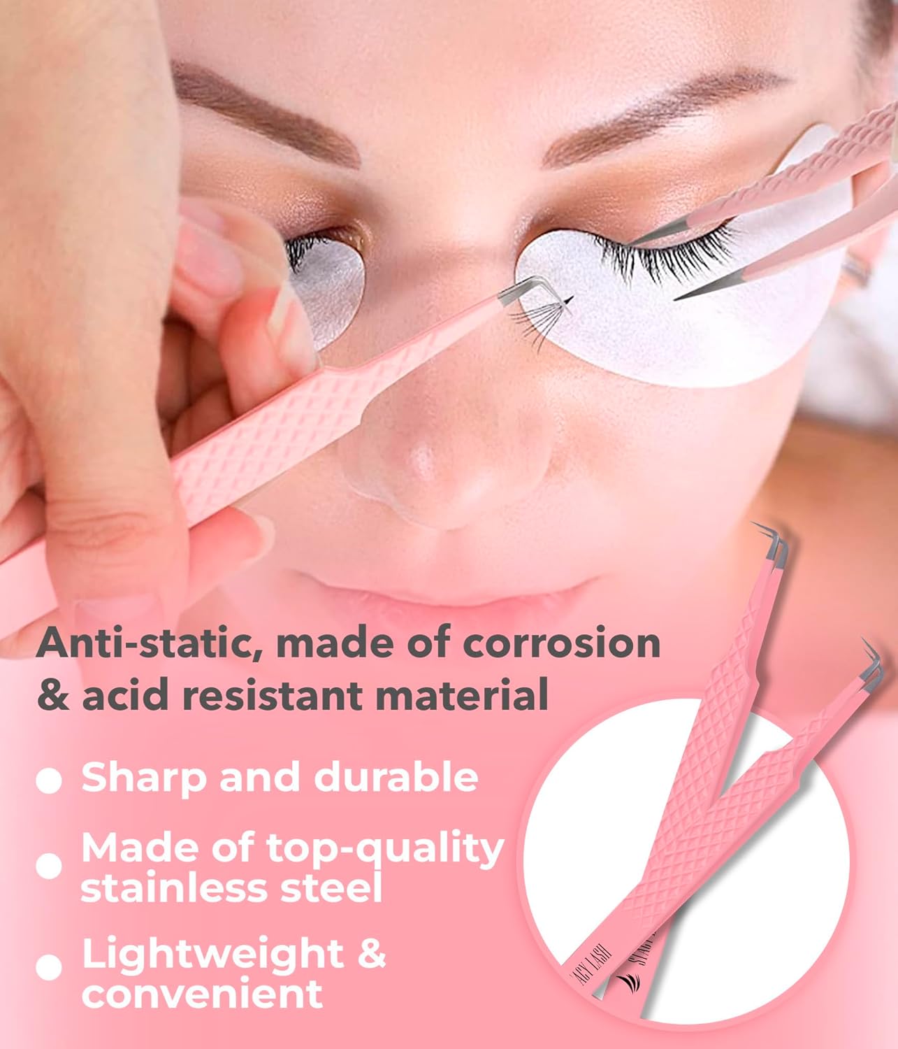STACY LASH Isolation Tweezers/Precision Supplies For Classic &Volume Extensions and Individual False Eyelashes/Separator Tool/Curved Tip