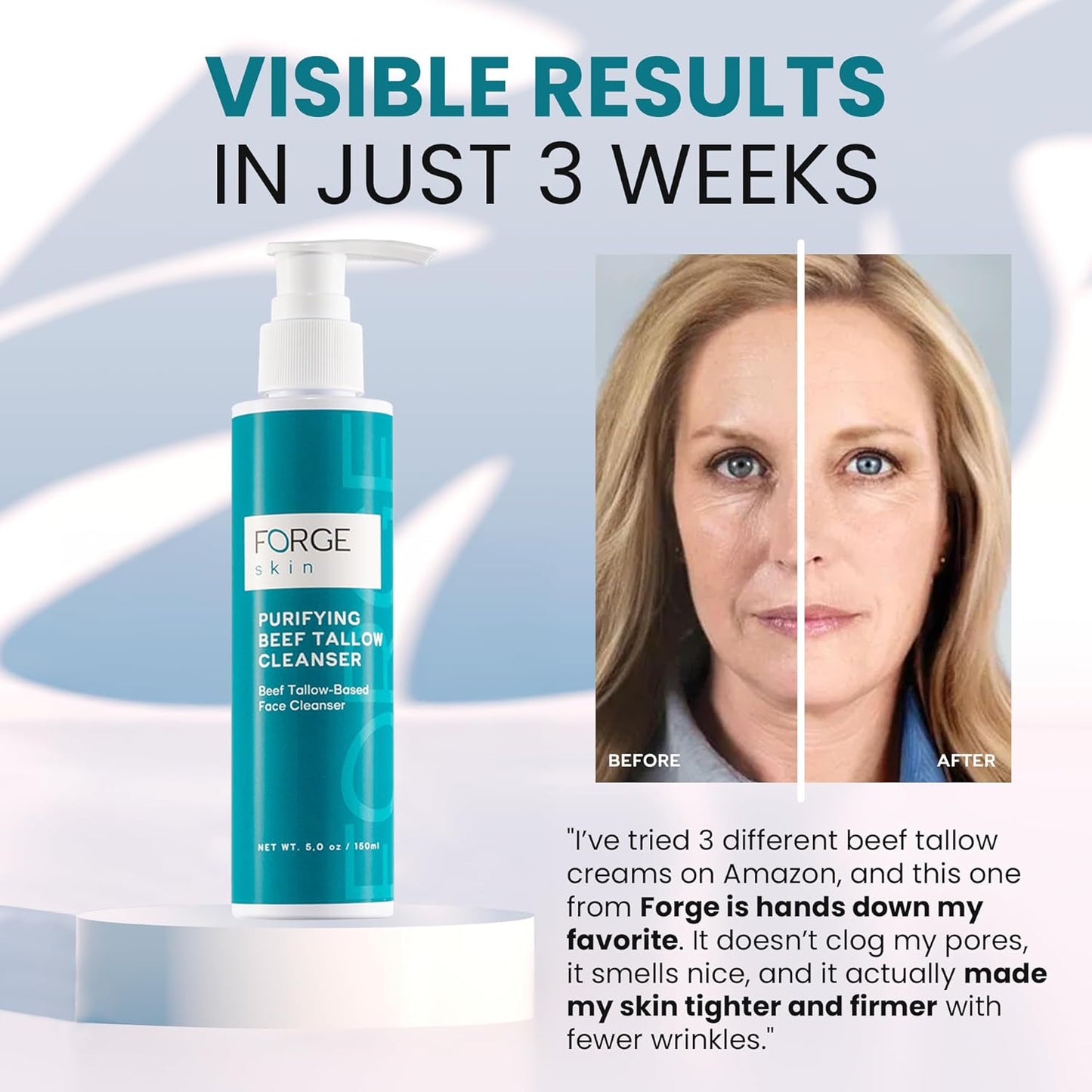 Forge Skin Original Purifying Face Wash Beef Tallow for Skin Care | Grass Fed Beef Tallow Hydrating Facial Cleanser Skincare | Tallow Face Moisturizer Soap| Beef Tallow for Face Exfoliating Face Wash