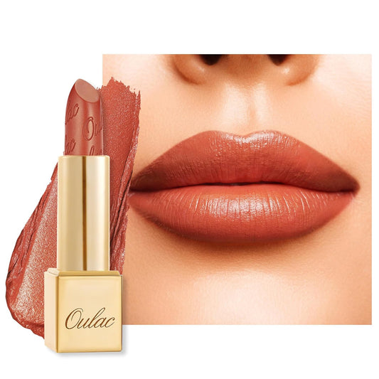 Oulac Maple Matte Lipstick with Glow Metallic Finish - Vegan Lipstick for Women, Creamy Texture, Hydrating Clean Beauty Formula, High-End Magnetic Hook Design, GM07 Outrageous