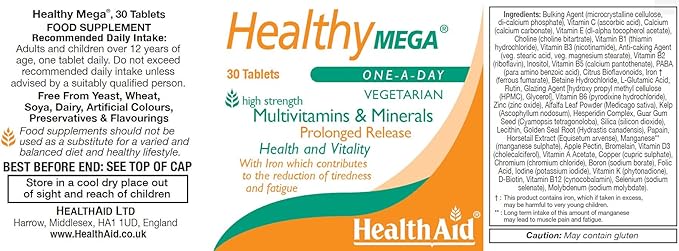 Health Aid Healthy Mega - Prolonged Release 30 Tablets