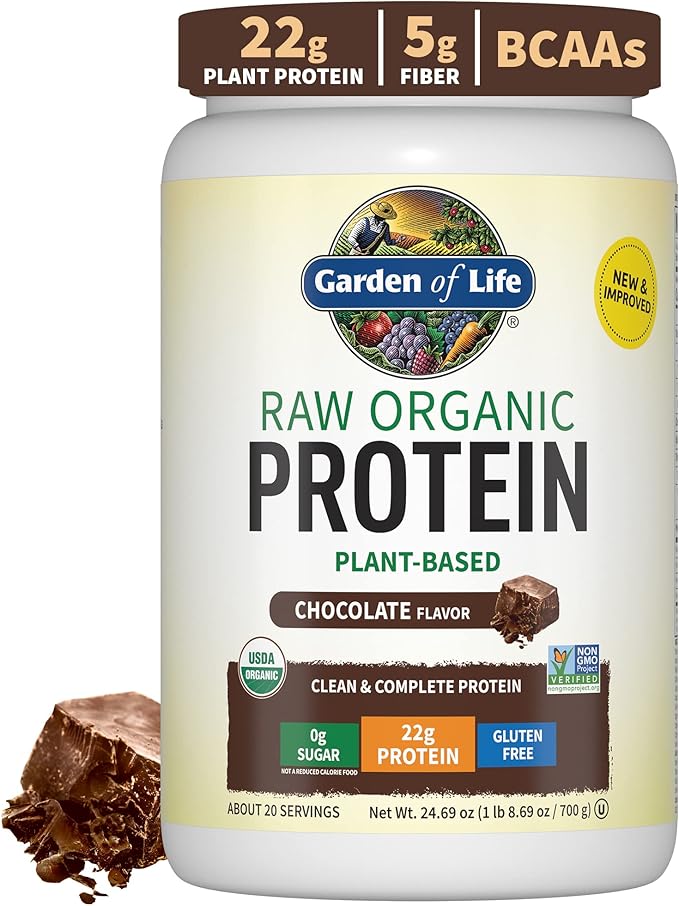 Garden of Life Organic Vegan Chocolate Protein Powder Grass Fed Collagen Peptides Powder – Unflavored Collagen Powder