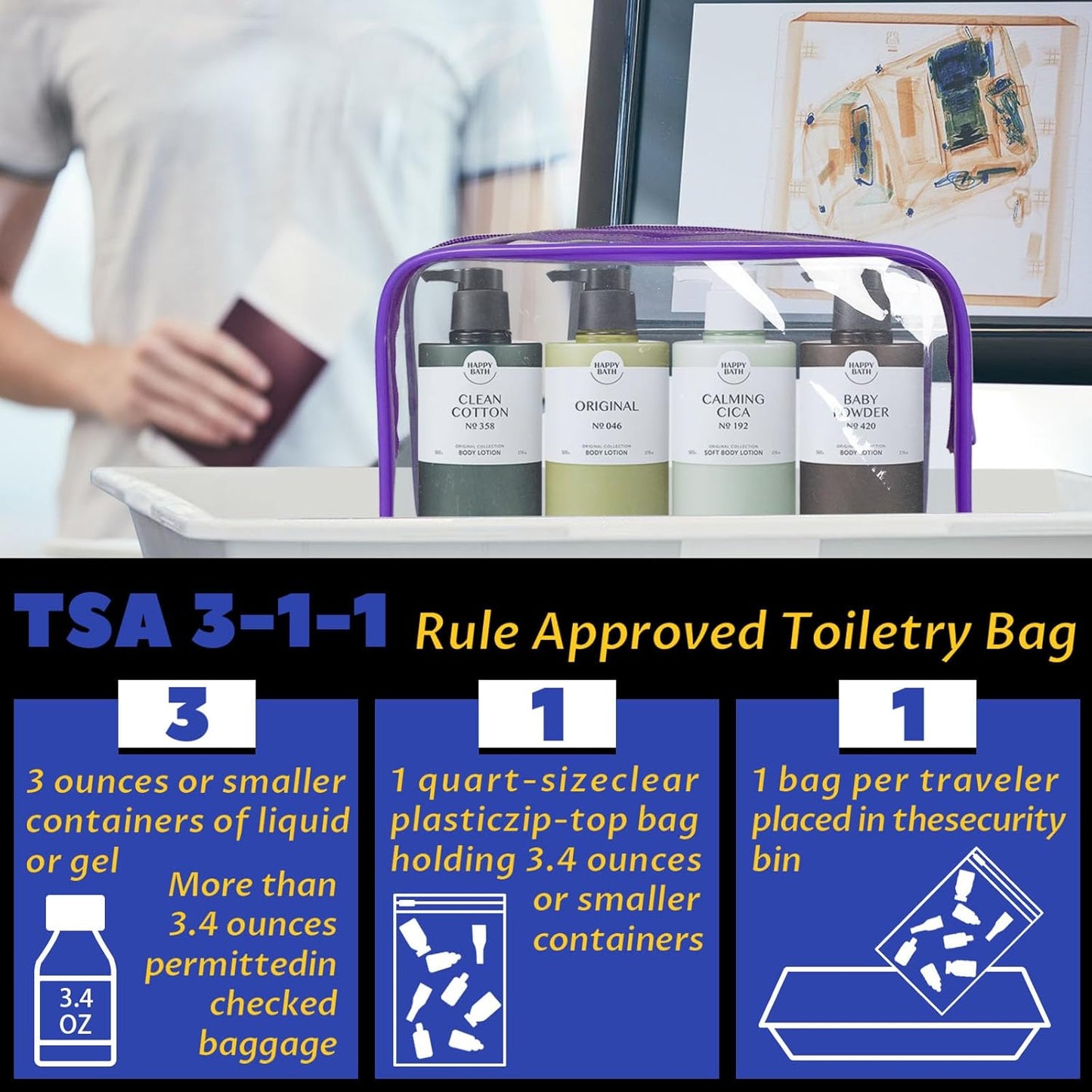 16 Pieces Clear Makeup Bag PVC Zippered Clear Toiletry Carry Pouch Portable Cosmetics Bag Waterproof Makeup Bag Vinyl Plastic Organizer Case for Travel Vacation Bathroom (Purple-M)