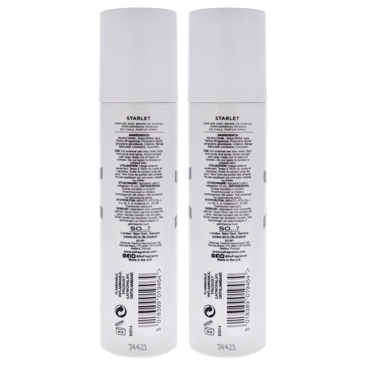 So...? Starlet Perfume Mist for Women - 4.7 oz Mist - Pack of 2