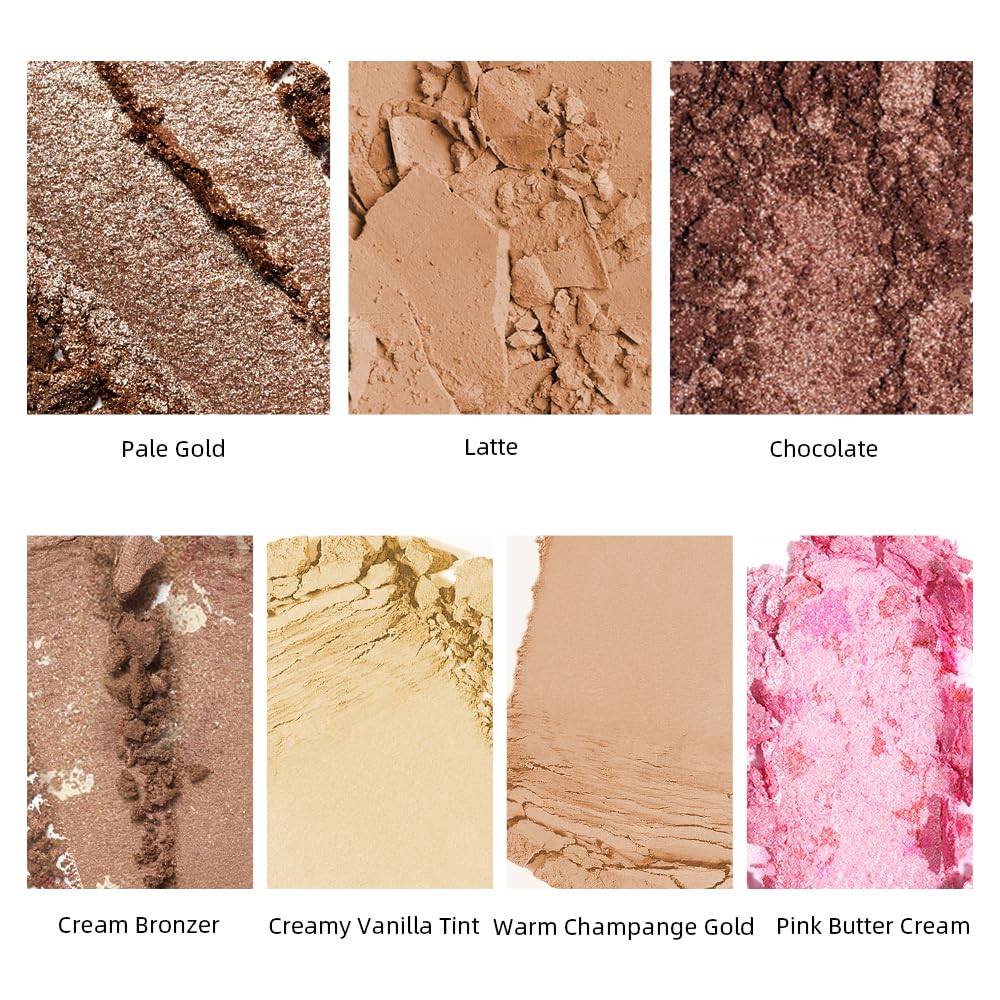 Best Baked Face Palette for Mature Skin – Includes Bronzer, Blush, Highlighter & Eyeshadows – Smooth Velvet Texture, Vegan & Cruelty-Free, Travel-Friendly Makeup Kit