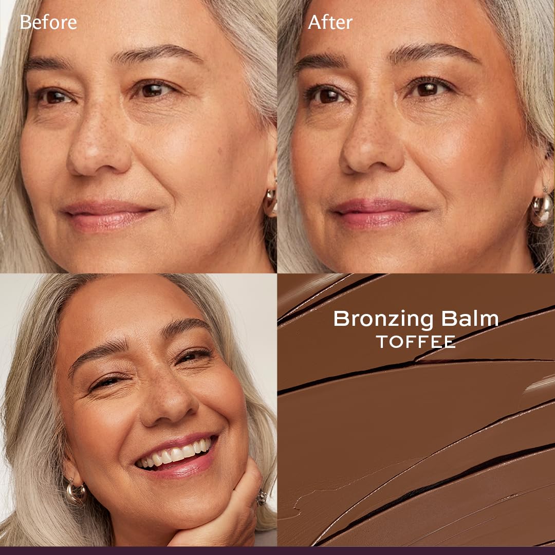 Subtl 3-in-1 Makeup Stack – Cream Bronzer, Powder Highlighter & Lip Glaze for On-the-Go Touch Ups – Lightweight, Travel-Friendly, Blendable Balm (Medium-Tan/Toffee)