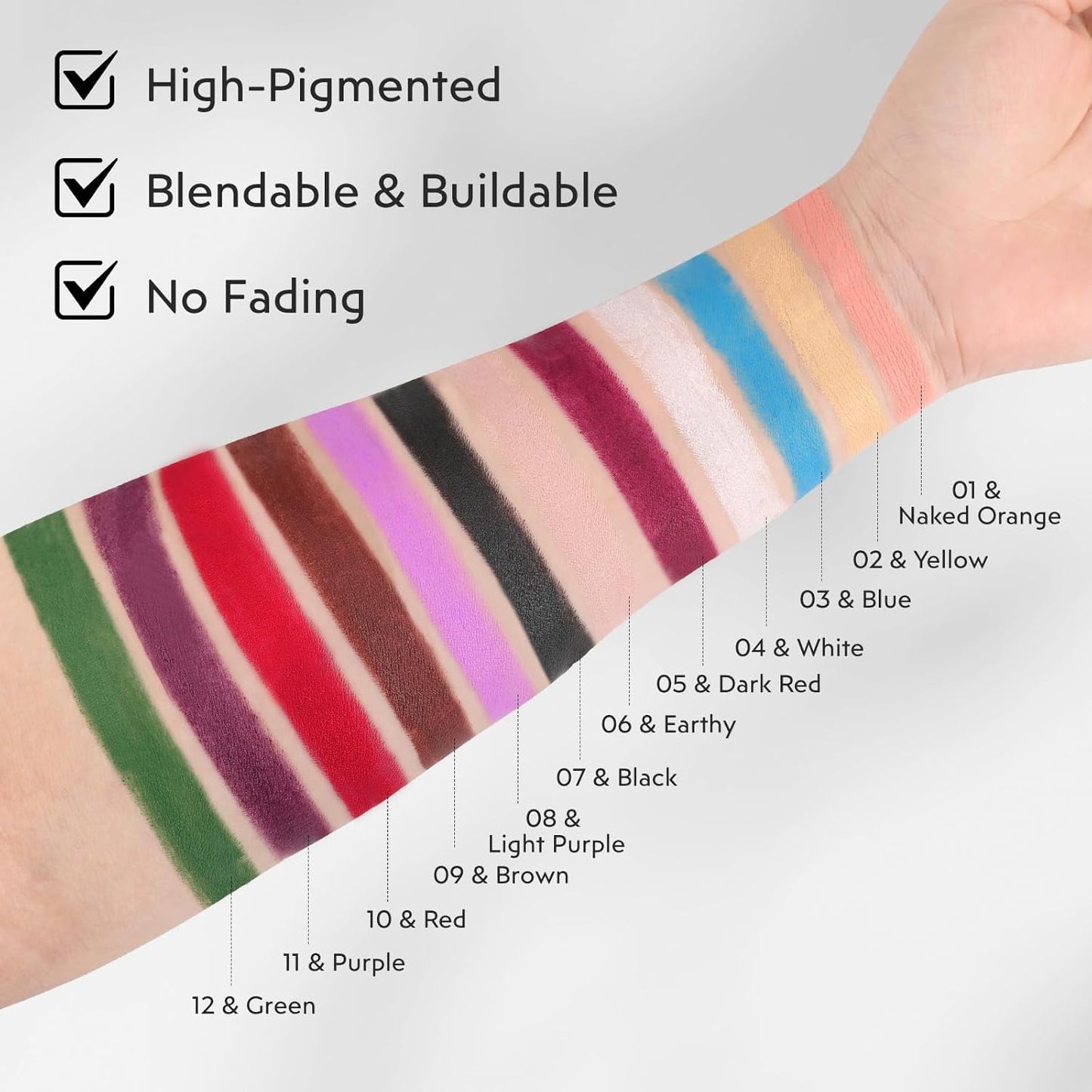 Red Blue White Face Paint Halloween Makeup Kit, Matte Lipstick Set Eye Black Stick, Usa Themed Accessories Flag Color, Body Paint Face Makeup for Halloween Clown Joker