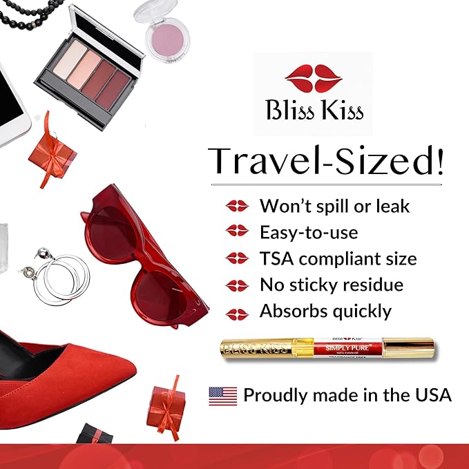 Bliss Kiss | Fragrance Free 4 Nail Oil Cuticle Pens w/Vitamin E & Jojoba⏤Nail Strengthener Nail Growth and Strengthening Serum for Brittle, Peeling, Breaking, Thin nails