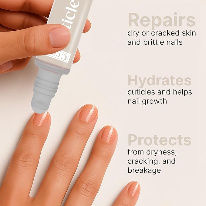 C CARE Fragrance Free Roll-On Cuticle Oil | Natural Revitalizing Hydrating Nail Oil | Repaires Cuticles Overnight | For Damaged Skin And Thin Nails | Paraben Cruelty Free Formula | 10ml