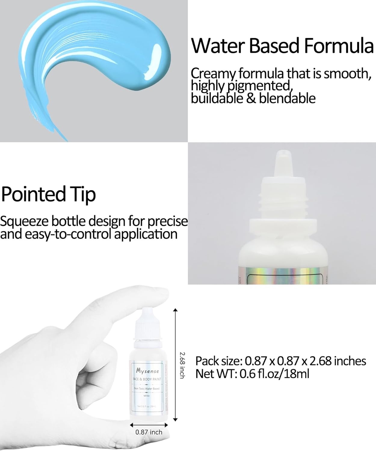 Mysense Sally Makeup Kit,Halloween Sally Costume Corpse Bride Makeup,Sally Face Cosplay Accessories for Women Girls Kids,Light Blue Face Paint+Red Lipstick+Black Liquid Eyeliner+Sponges