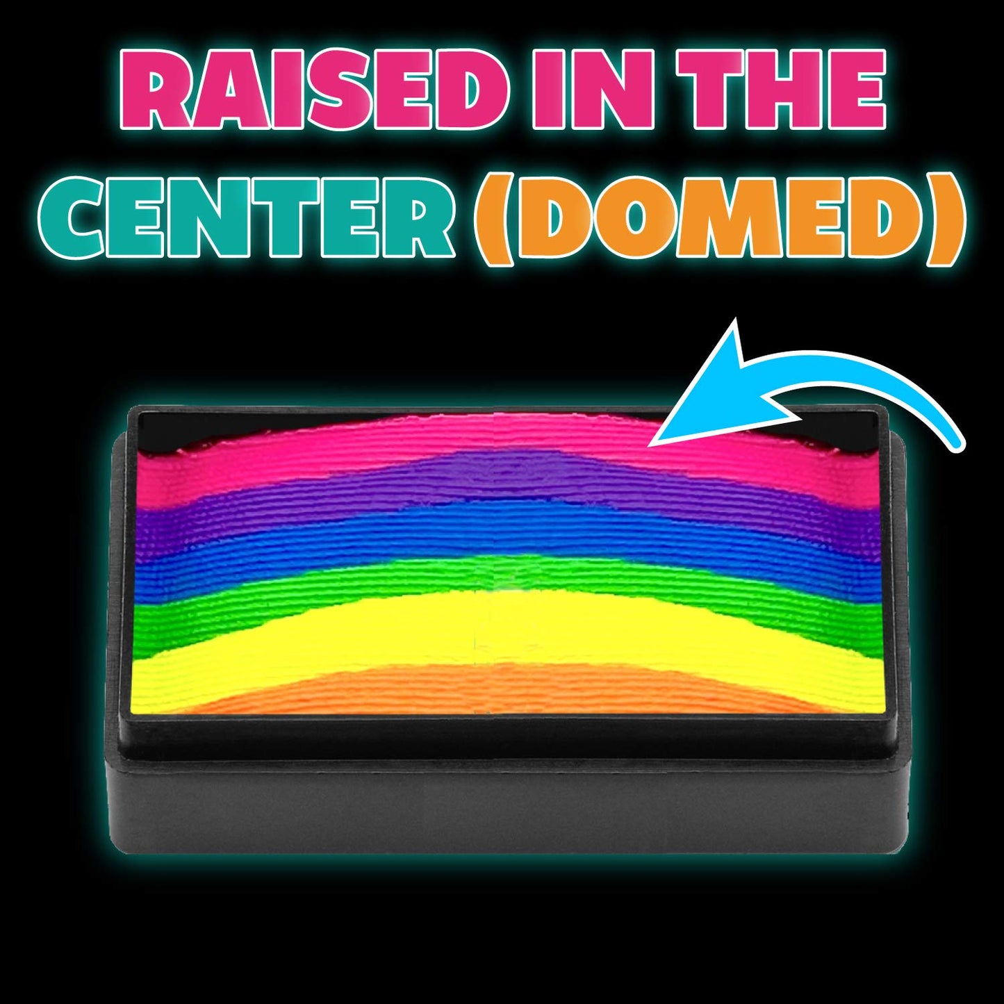 Kraze FX Dome Stroke - Cheer (25 gm), Professional 1-Stroke Split Cake, Hypoallergenic, Non-Toxic, Water Activated Face & Body Painting Makeup Supplies for Sensitive Skin, Kid Safe, Adults