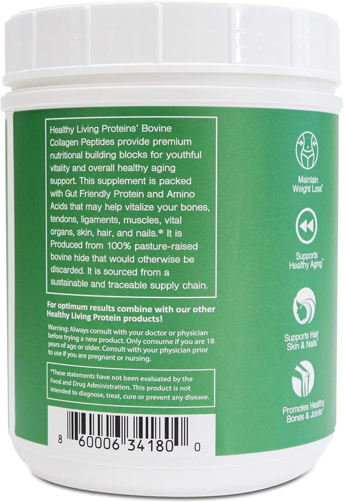 Healthy Living Proteins Bundle - 16oz Bovine Collagen Powder & 90ct Multi Collagen Gummies