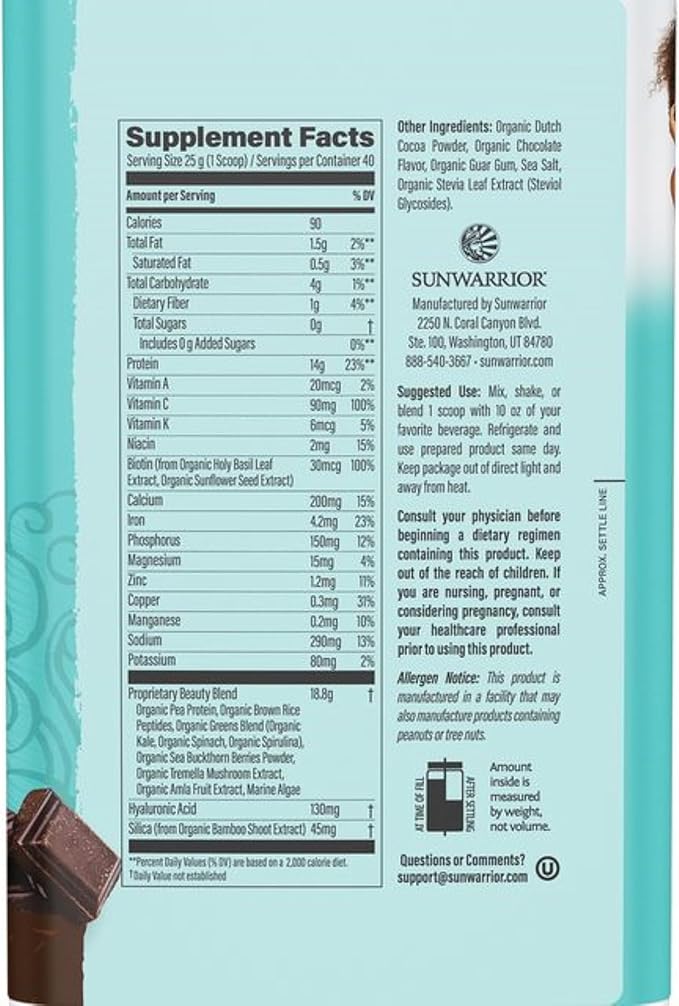 Sunwarrior Collagen Peptide Building Powder Plant-Based | Vanilla Flavored, 40 Servings & Vegan Protein Powder USDA Organic | Vanilla Flavored, 45 Servings