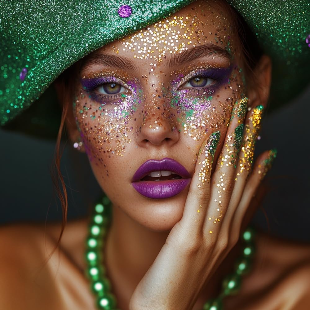 Mysense Green Body Glitter Gel,St Patricks Day Outfit Accessories for Women Girls,Chunky Mermaid Glitter Sequins for Face Eye Hair Decorations,Festival Rave Sparkling Glitter Makeup,30g