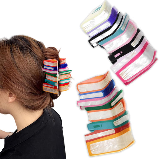 2025 Book Hair Clip Creative Fasnion Strong Hold Nonslip Jaw Clips Styling Accessories French Hair Barrettes Hairpin For Women And Girls(2Pcs)
