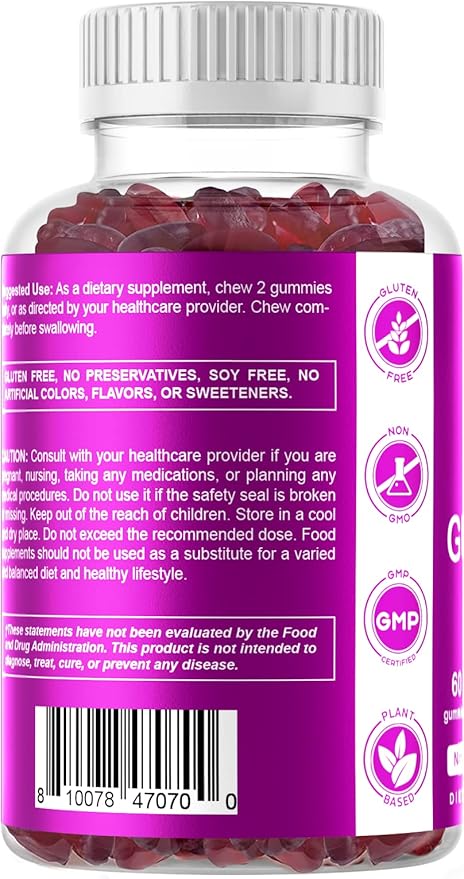 Vitamatic Biotin Gummies 10,000 mcg for Stronger Hair, Skin & Nails - 60 Vegan Gummies - Also Called Vitamin B7 (6 Bottles)