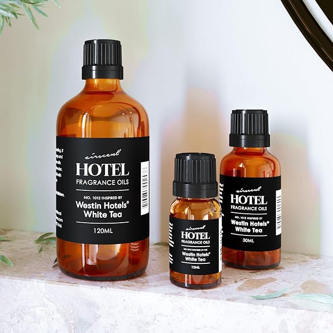 AirScent Hotel Diffuser Oil Inspired by Westin White Tea Hotel Scent - Fragrance Oil No. 1012 for Ultrasonic and Waterless Diffusers and Crafting - 120 mL, 4 fl oz Glass Dropper Bottle