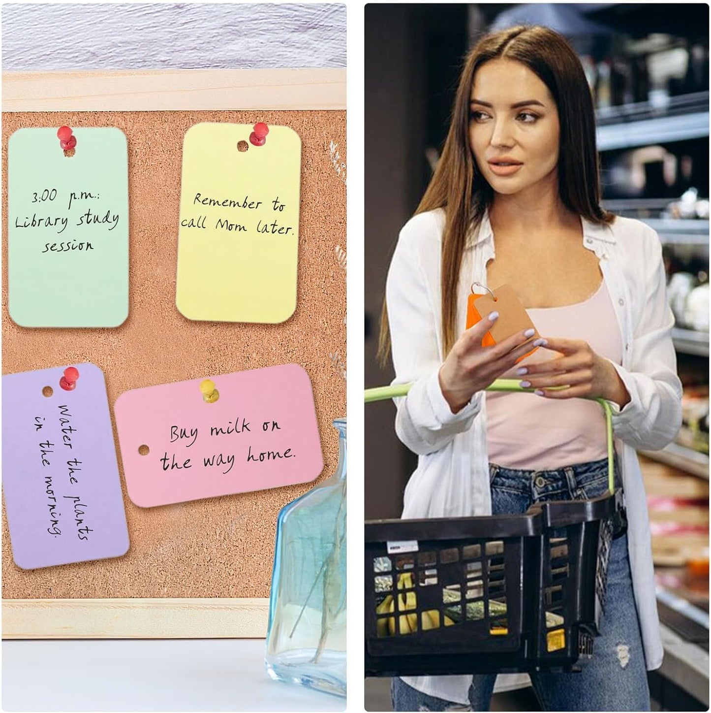 Koogel 300PCS Flash Cards with Key Ring, Colored Index Cards for School, 2.2 x 3.5 Inch, Small Portable Notecard for Studying Nursing Classroom Office Home Note Taking To Do List Essentials, 6 Colors