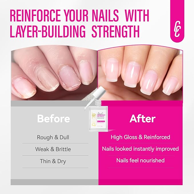 Nail Strengthener for Women: 8 in 1 Natural Nail Hardener Extra Strong and Growth - Nail Polish Hardener for Weak and Damaged Nails 15ml