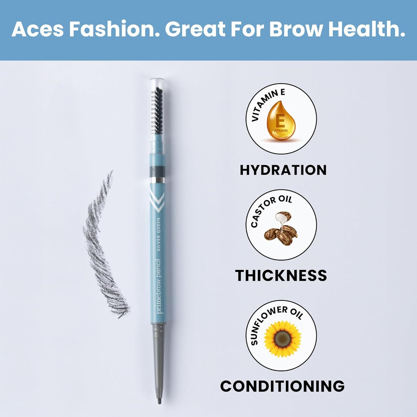 Prime Prometics PrimeBrow Pencil for Mature Women – Ultra-Precise Tip for Natural, Hair-Like Strokes – Smudge-Proof & Long-Lasting Wear – Great for Thinning, Sparse, or Graying Brows (Brunette)