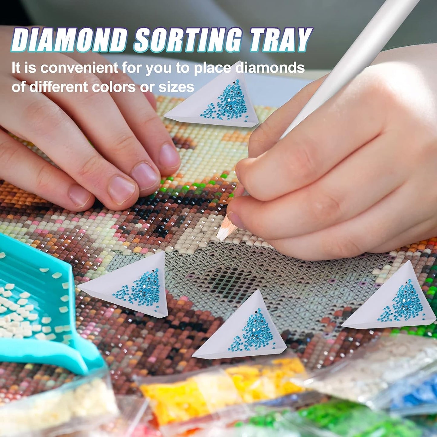 Maitys 22 Pieces Wax Pencil for Rhinestones Wax Picker Pencil Set for Rhinestones Nail Art Gem Dotting Crystal Pick up Tools with Pick up Tweezers Sharpener and Triangular Plate