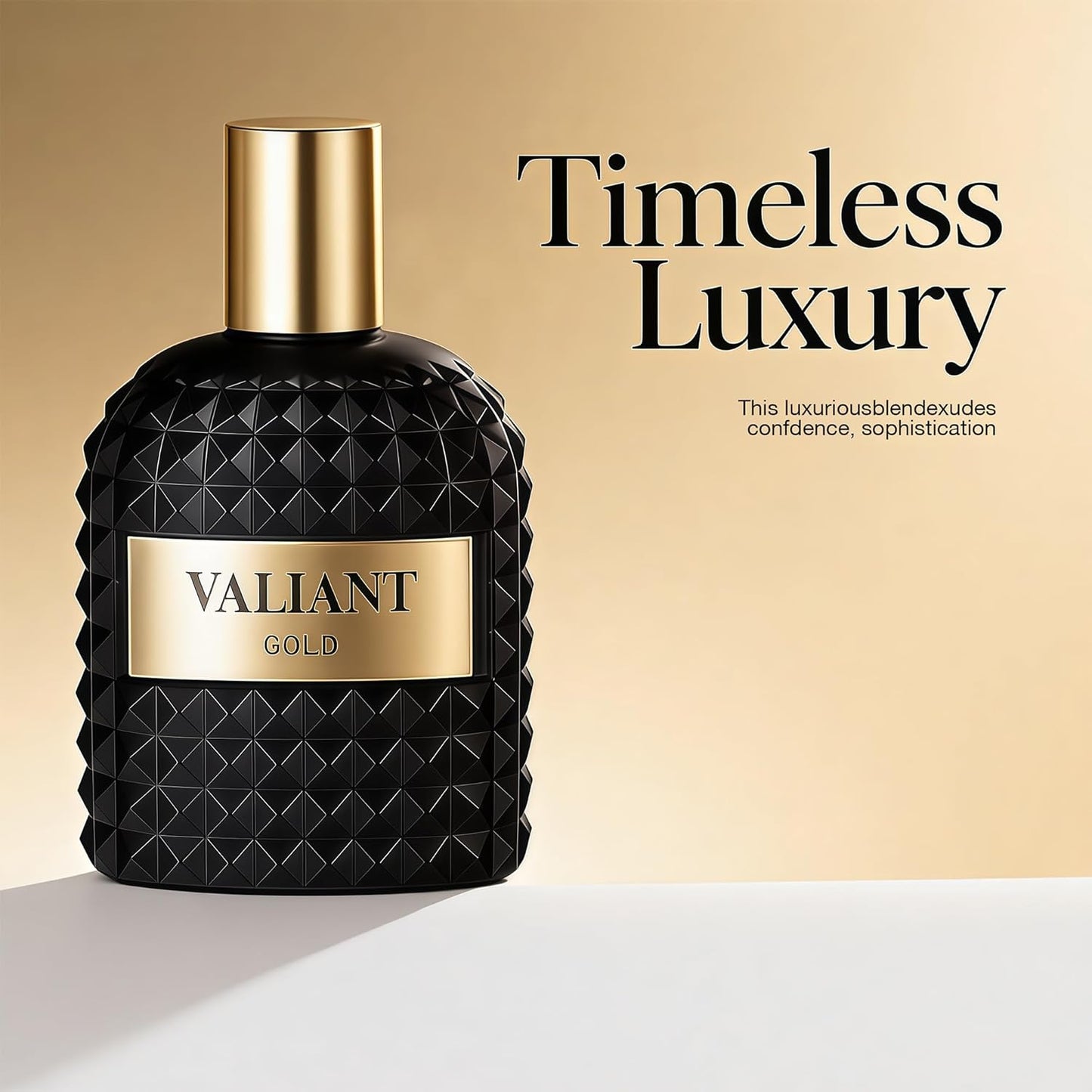 Cologne for Men Valiant Gold 3.4 Fl Oz Eau de Parfume Spray Noted with Floral,Lemon, Rose Essence, Sensual White Musk Fragrance Men's Perfume for Daily Use