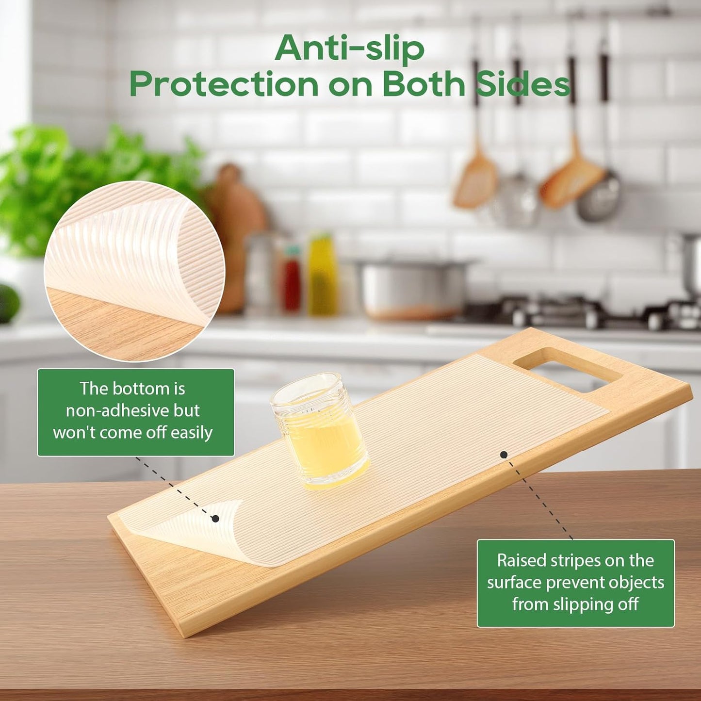 Anoak Shelf Liner - Non-Slip Cabinet Liner, 30 Inch x 10 FT(120 Inch) Durable Waterproof Washable Oil-Proof for Kitchen Cabinet, Shelves, Refrigerator, Storage, Desks, Non Adhesive