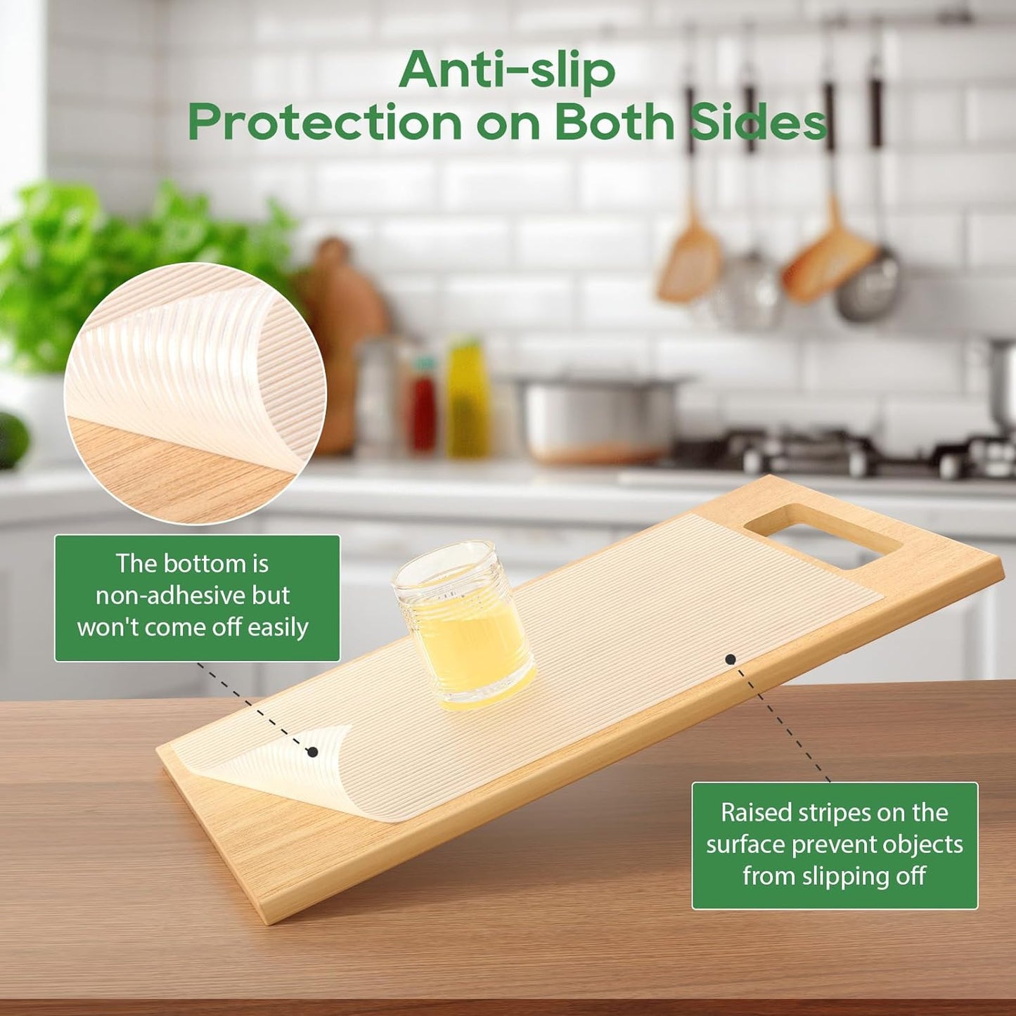 Anoak Shelf Liner - Non-Slip Cabinet Liner, 24 Inch x 30 FT(360 Inch) Durable Waterproof Washable Oil-Proof for Kitchen Cabinet, Shelves, Refrigerator, Storage, Desks, Non Adhesive