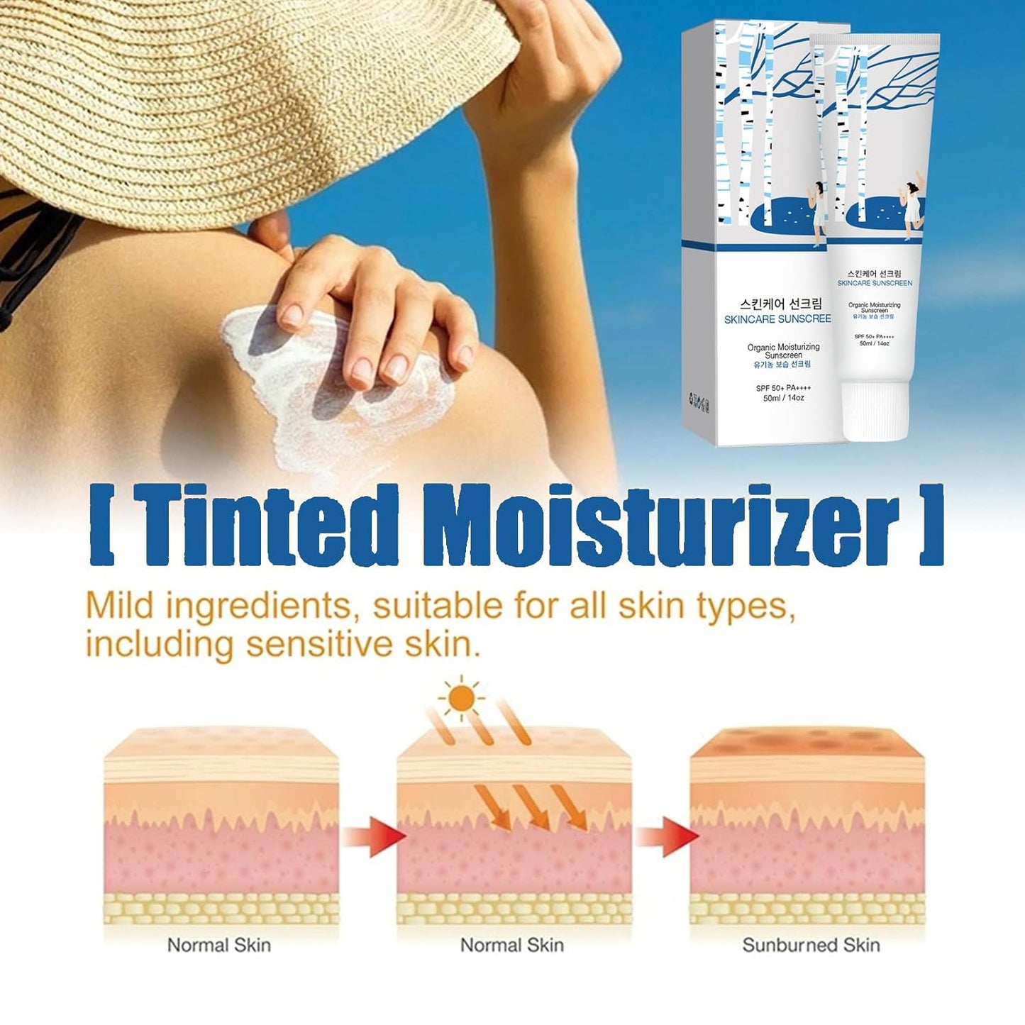 Relief Sun Sunscreen SPF 50+ PA++++ - Birch Juice Moisturizing Sun Cream - Sunscreen for Face No White Cast - Hydrating, Skin Care for All Type (1)