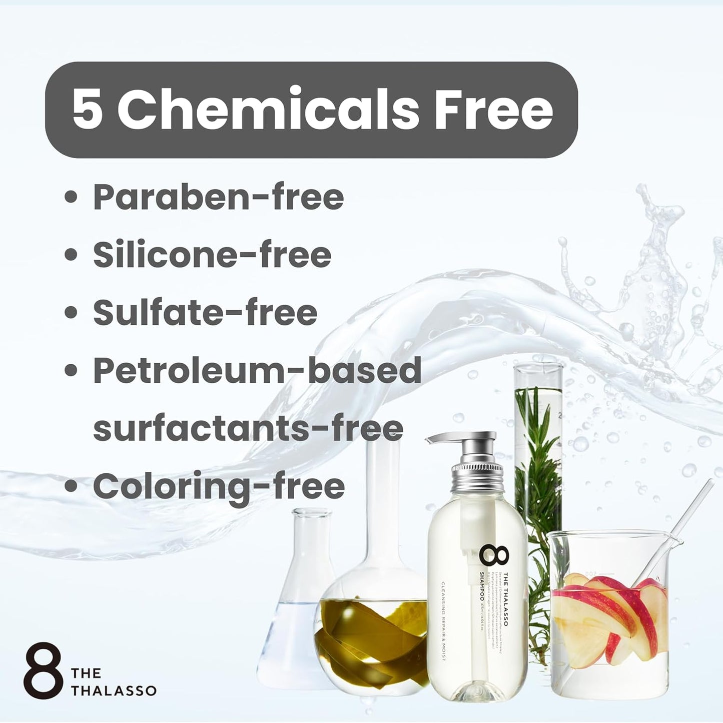 8 THE THALASSO Hydrating Hair Styling Clay Wax for Semi-Matte Finish, Non-Sticky Hair Wax from Japan with Natural Oils & Deep Ocean Water, SEMIWET & NATURAL, Aqua White Floral Scent, 1.41 Oz / 40g