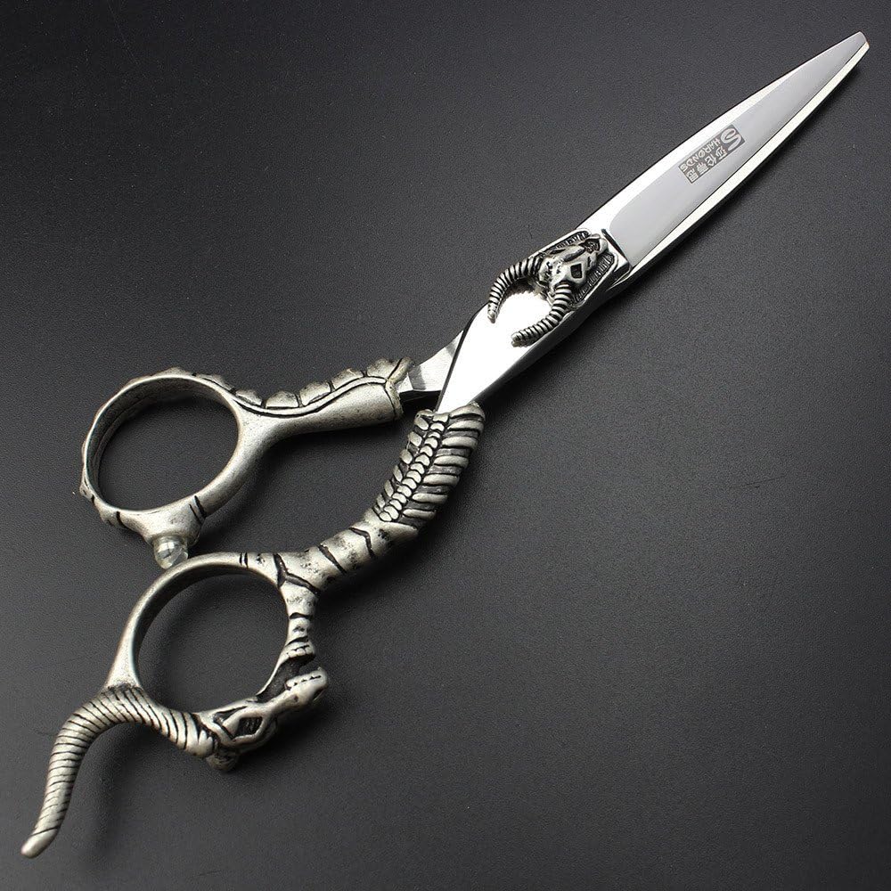 6 Inch Hairdresser, Hairdresser Hair Scissors Set Handle Pattern Noble Resin Hairdresser Tool Stainless Steel Scissors
