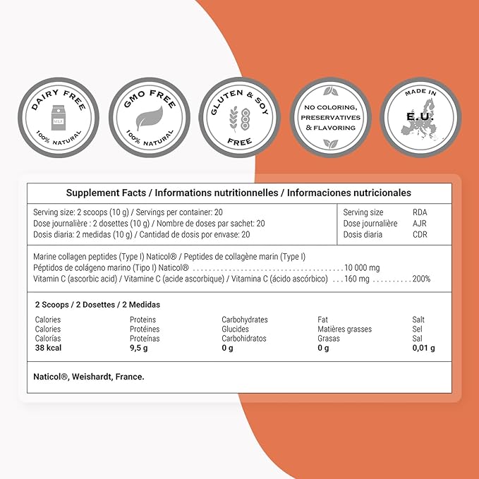 Supersmart - Marine Collagen Powder - Natural Supplement - Patented & Hydrolyzed | Non-GMO & Gluten Free - 100mg