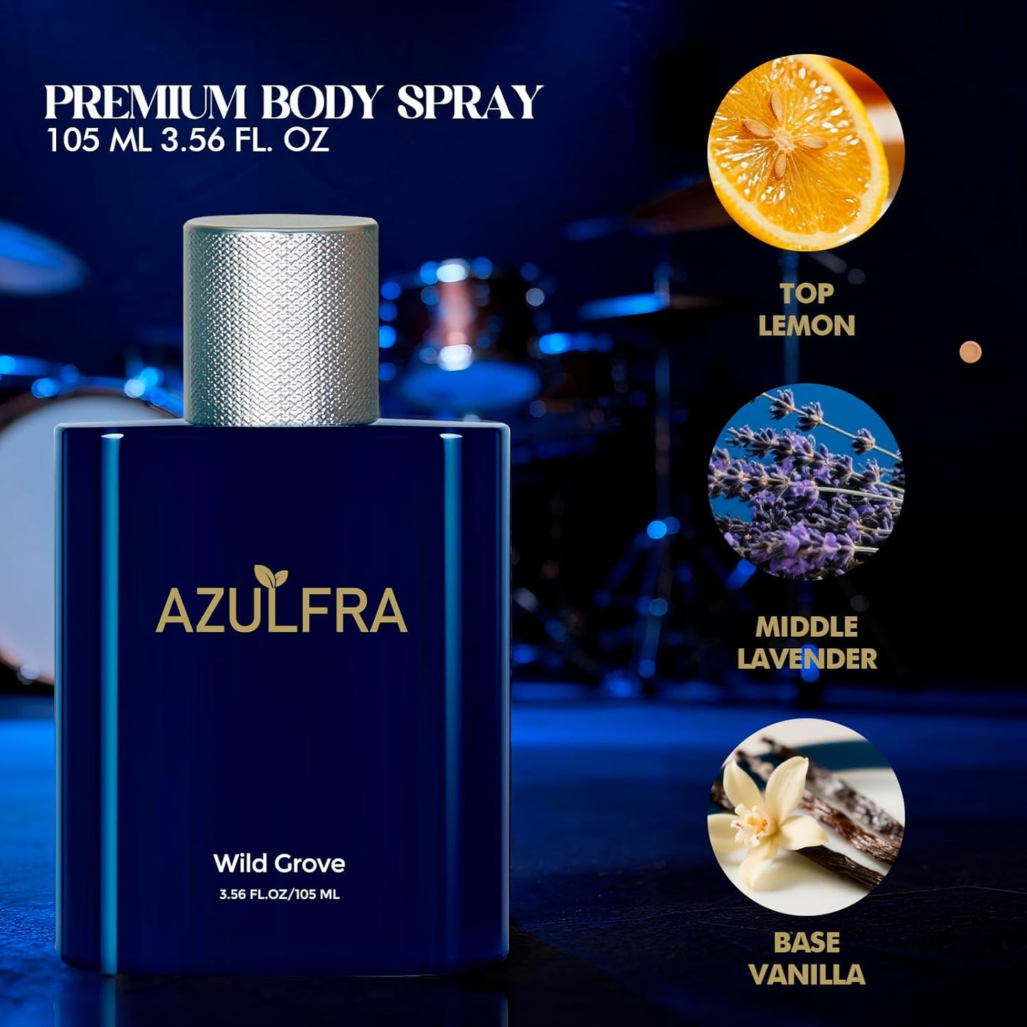 Deodorizing Body Spray for Men 3.56 Fl.Oz, Notes of Lemon Lavender and Vanilla, Long lasting Men's Fragrance Mist