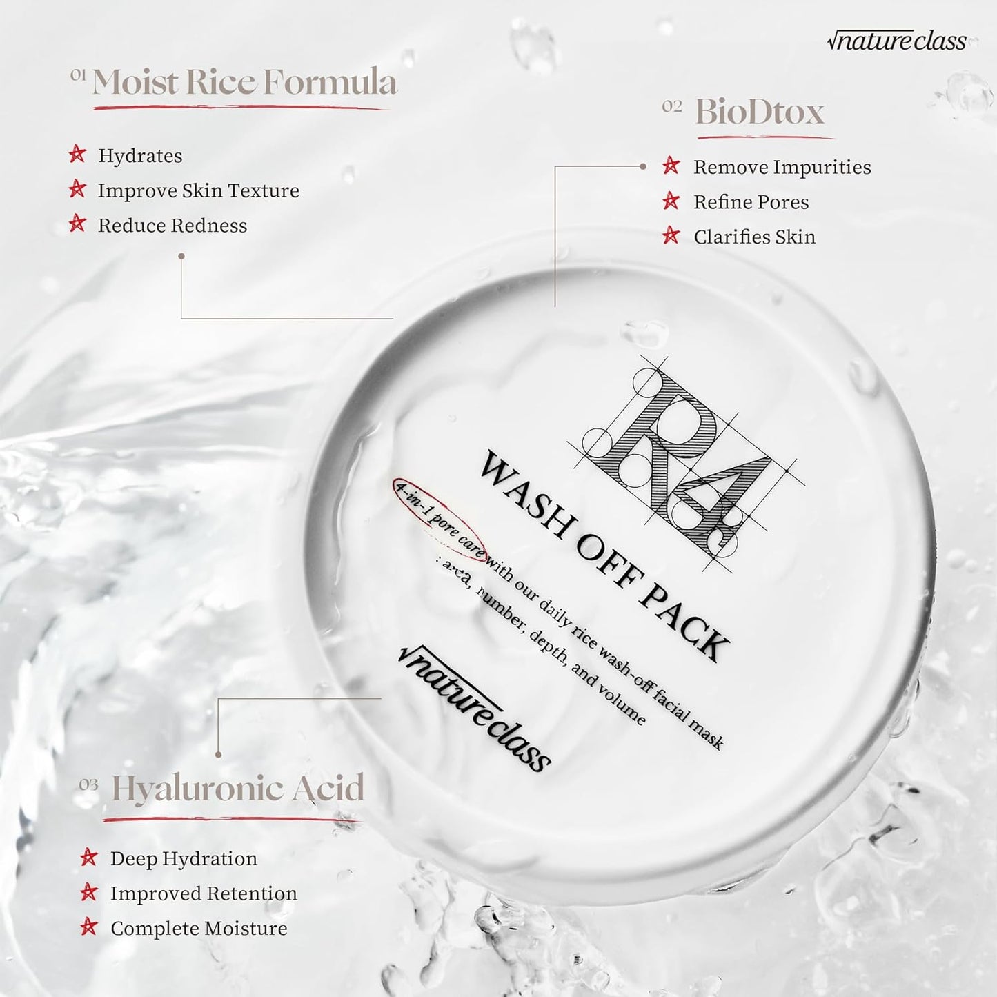 R4 Rice Wash Off Facial Mask – 4-in-1 Pore Care, Deep Cleansing, Hydrating, Exfoliates, Pore Sebum Clearing, Gentle Exfoliating Korean Skincare 3.38 Fl Oz