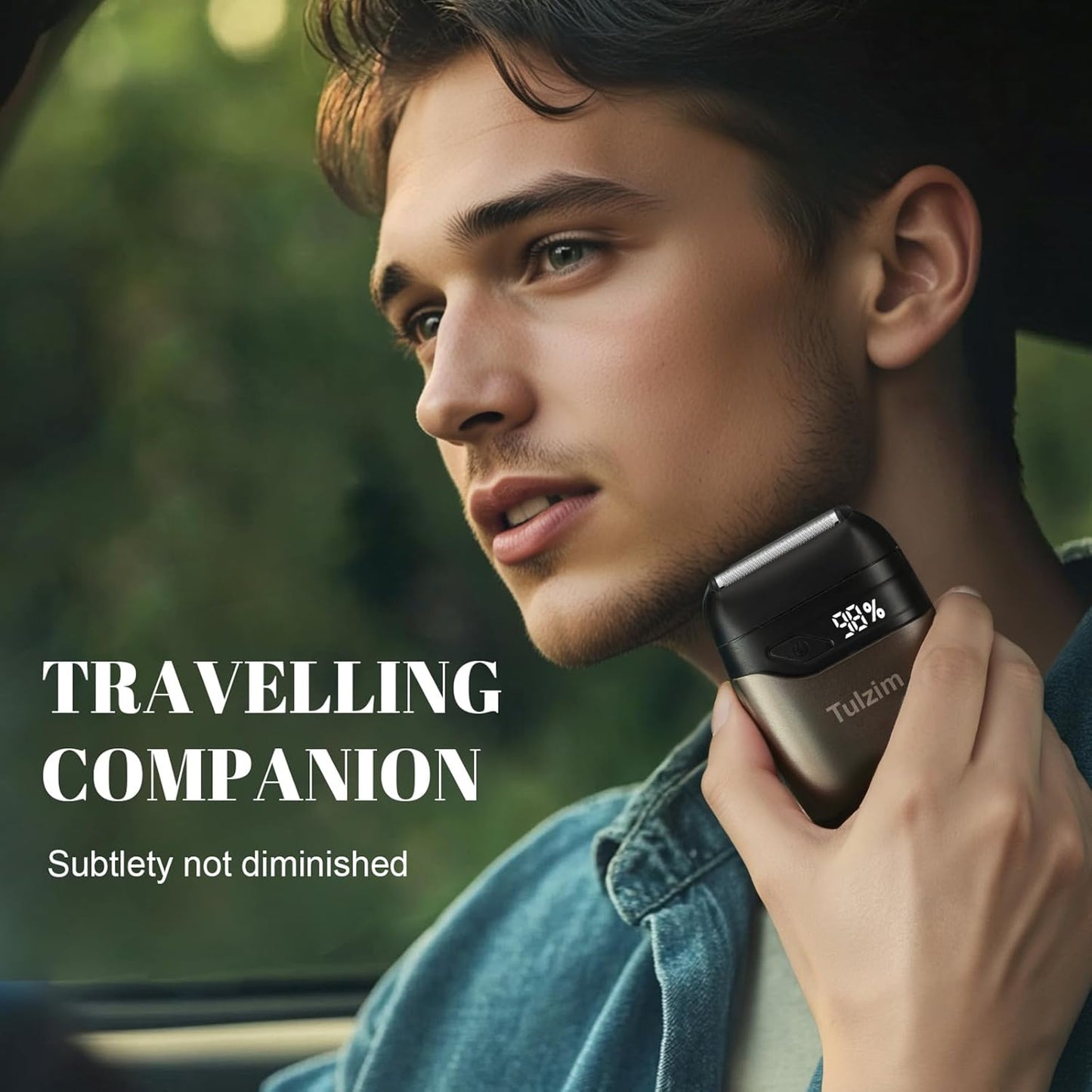 Electric Foil Shaver for Men: Portable Electric Razor for Beard/Face - 3 Floating Blade LED Display USB-C Fast Rechargeable - IPX7 Waterproof for Travel & Home - Brown