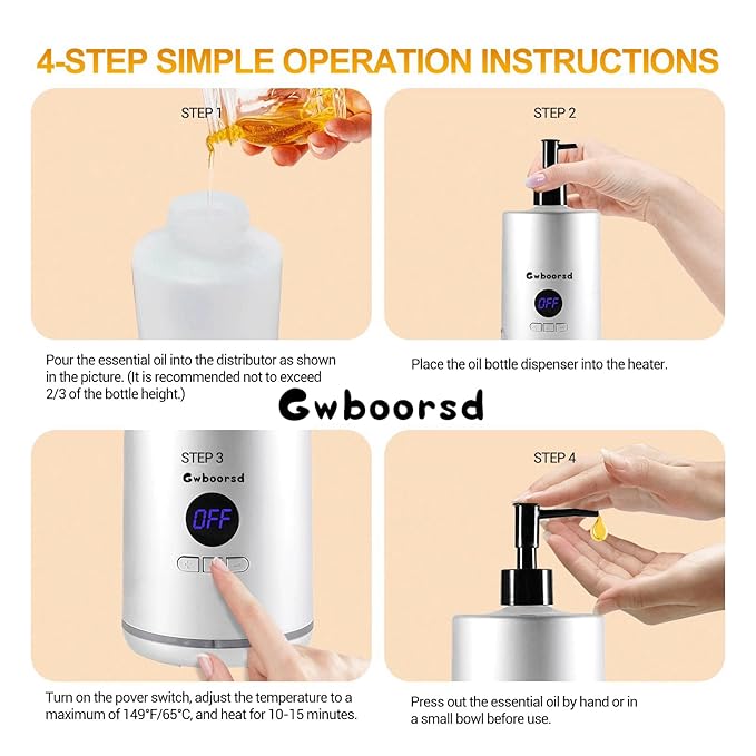 oil warmer for massage,massage Oil Warmer for Massage, lotion Oil Warmer for Spa, Salon and Barber Shops,with 2 Oil Bottle Dispenser,with 1 White funnel,Temperature control,Atmosphere lights,Black