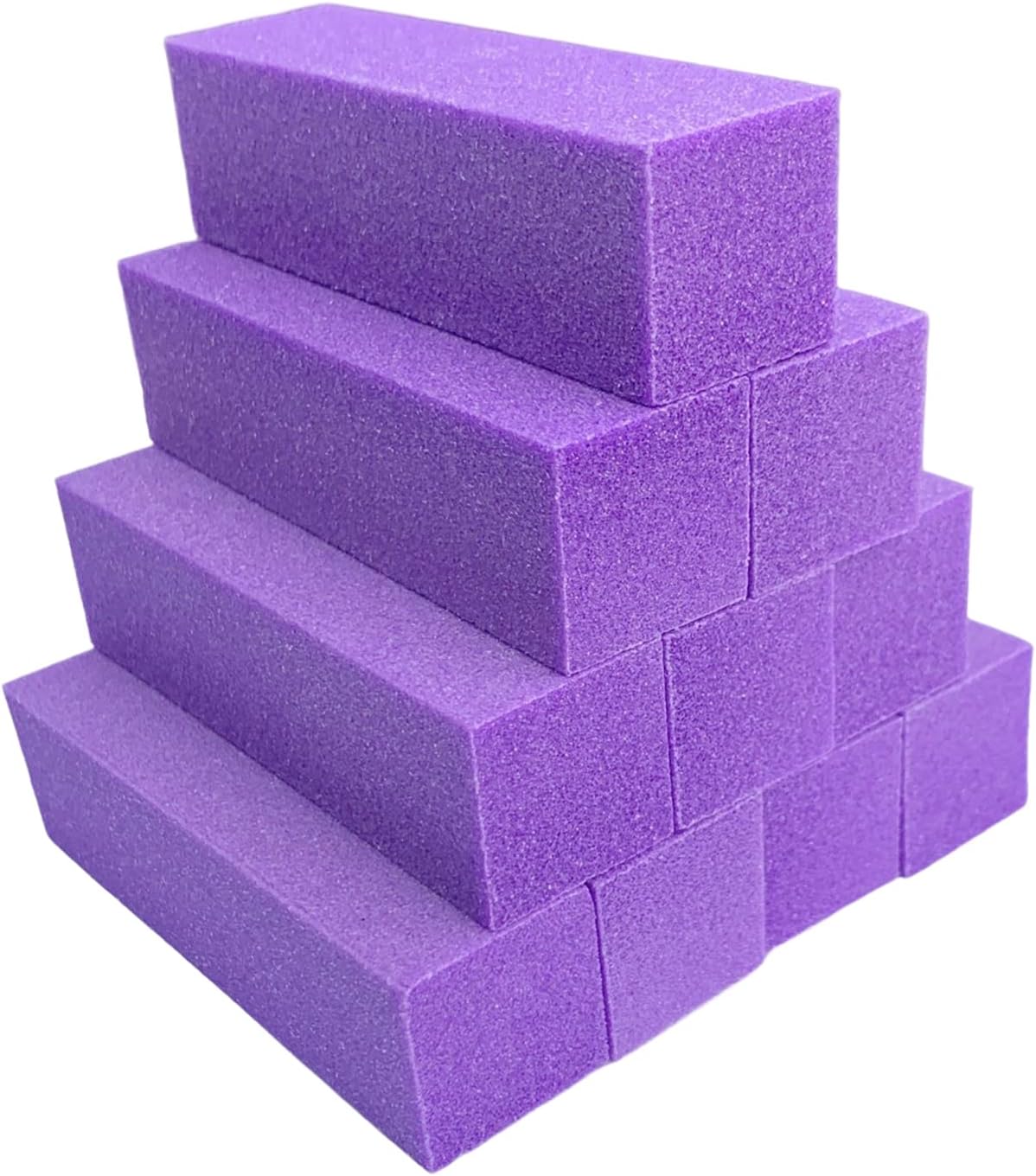 10 Pcs Nail Buffer Block for Acrylic and Natural Nails, 4 Sided Sanding Buffers for Gel Nails Fingernail Shine Buffing Filer Set, Professional Manicure Polisher Buffer Bulk Medium Grit (Purple)
