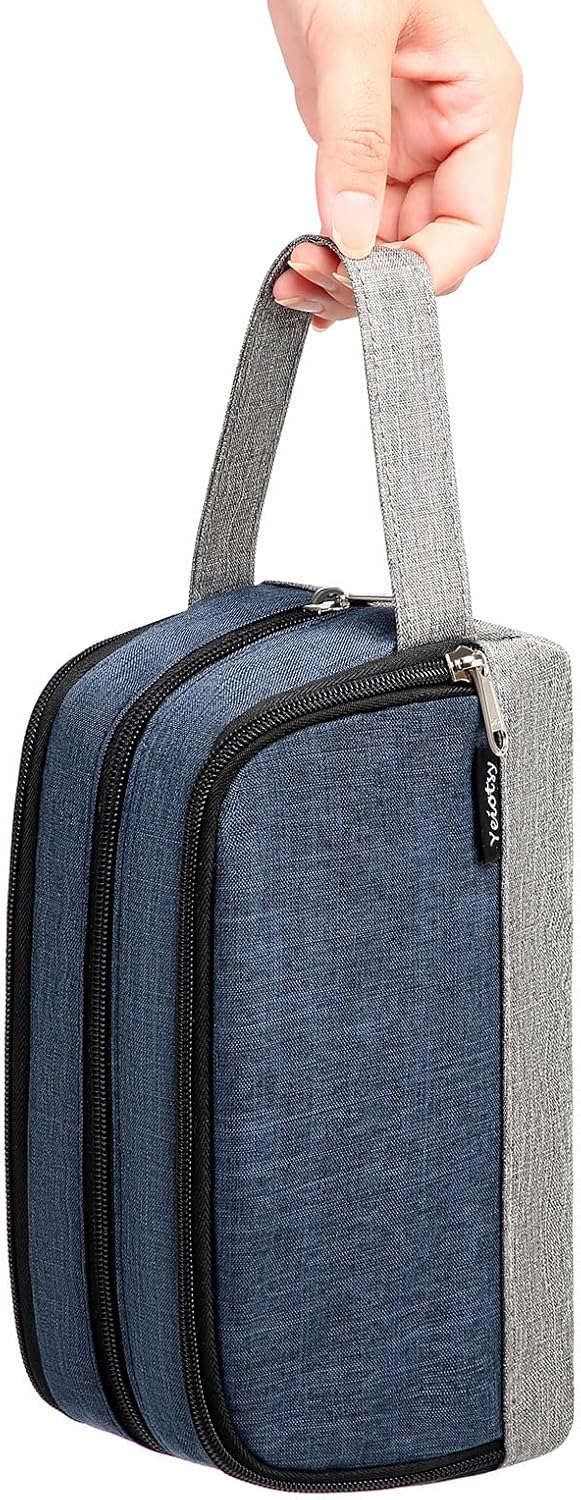 Yeiotsy Men's Travel Toiletry Bag – Color Clash Dopp Kit with Mesh Pockets, Durable Shaving Organizer for Gym, Camping & Weekend Trips