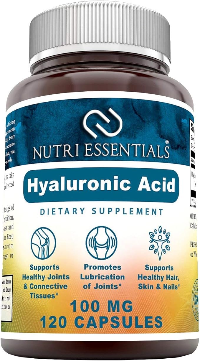 Hyaluronic Acid Dietary Supplement - 100 mg 120 Capsules (Non-GMO) - The Best Supplements for Joint Health, Skin Care & More*
