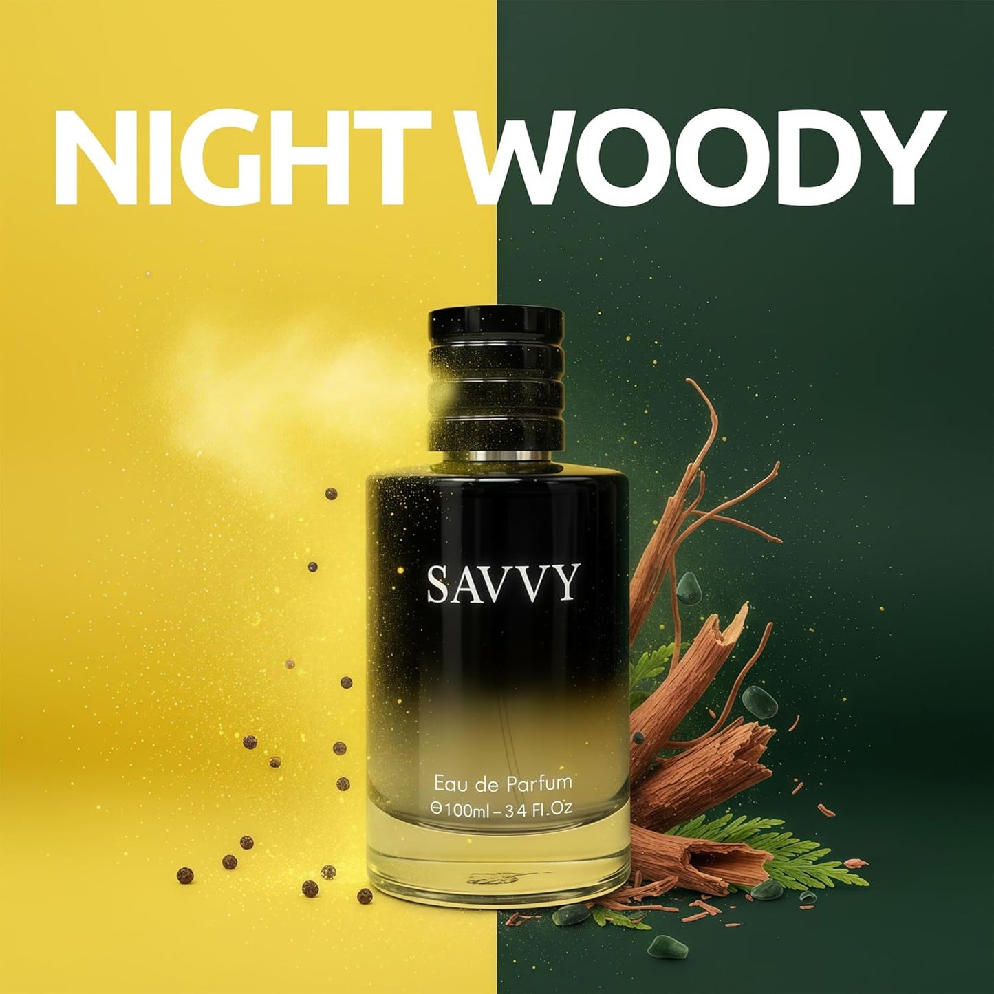 Cologne for Men Sa3.4 Fl Oz Eau de Parfume Body Spray Noted with Bergamot,Sichuan Pepper,Lavender,Nutmeg and Papua Vanilla Fragrance Men's Perfume for Daily Use