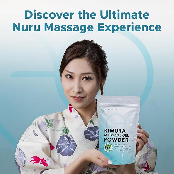 Japanese Nuru Massage Gel Powder 500g | Slippery, Odorless, Tasteless, and Stain-Free | Made in Japan | Paraben, & Glycerine Free | Fragrance-Free | Makes 13.2 gal/ 50L | Vegan