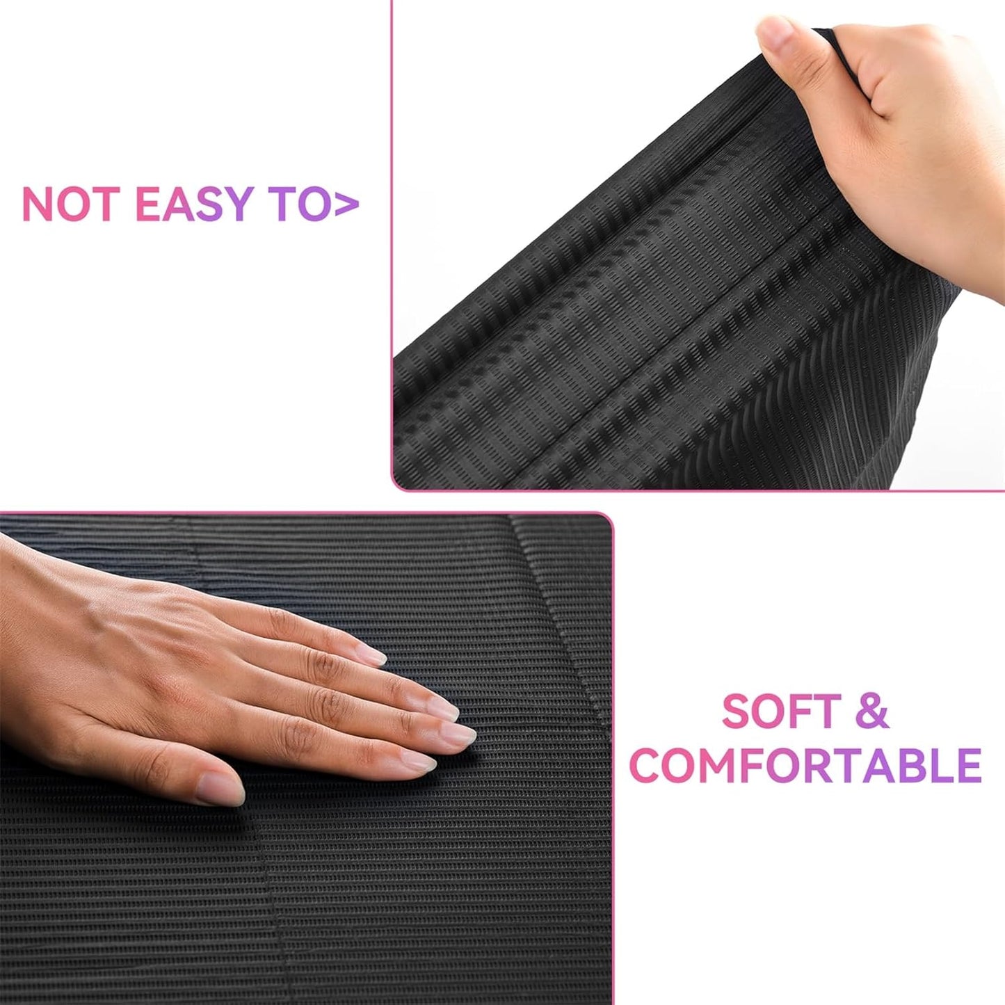 Makartt Disposable Nail Mats: 50Pcs Fordable Nail Paper Towels for Table Acrylic Practice Sheet 3 Ply Waterproof Nail Art Table Mats Clean Pads for Salon Manicure Tattoo Black