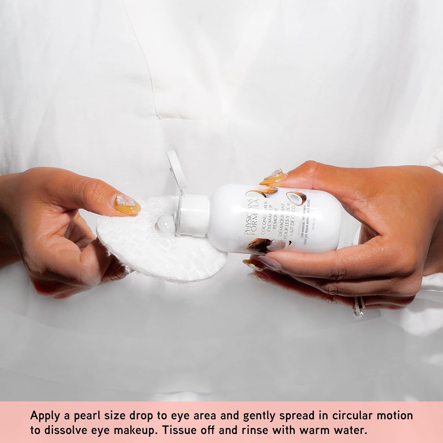 Physicians Formula Eye Makeup Remover Coconut Milk Waterproof Eye Makeup Remover, Dermatologist Tested, Oil-Free, for Sensitive Skin, 2 Fl Oz (Pack of 1)