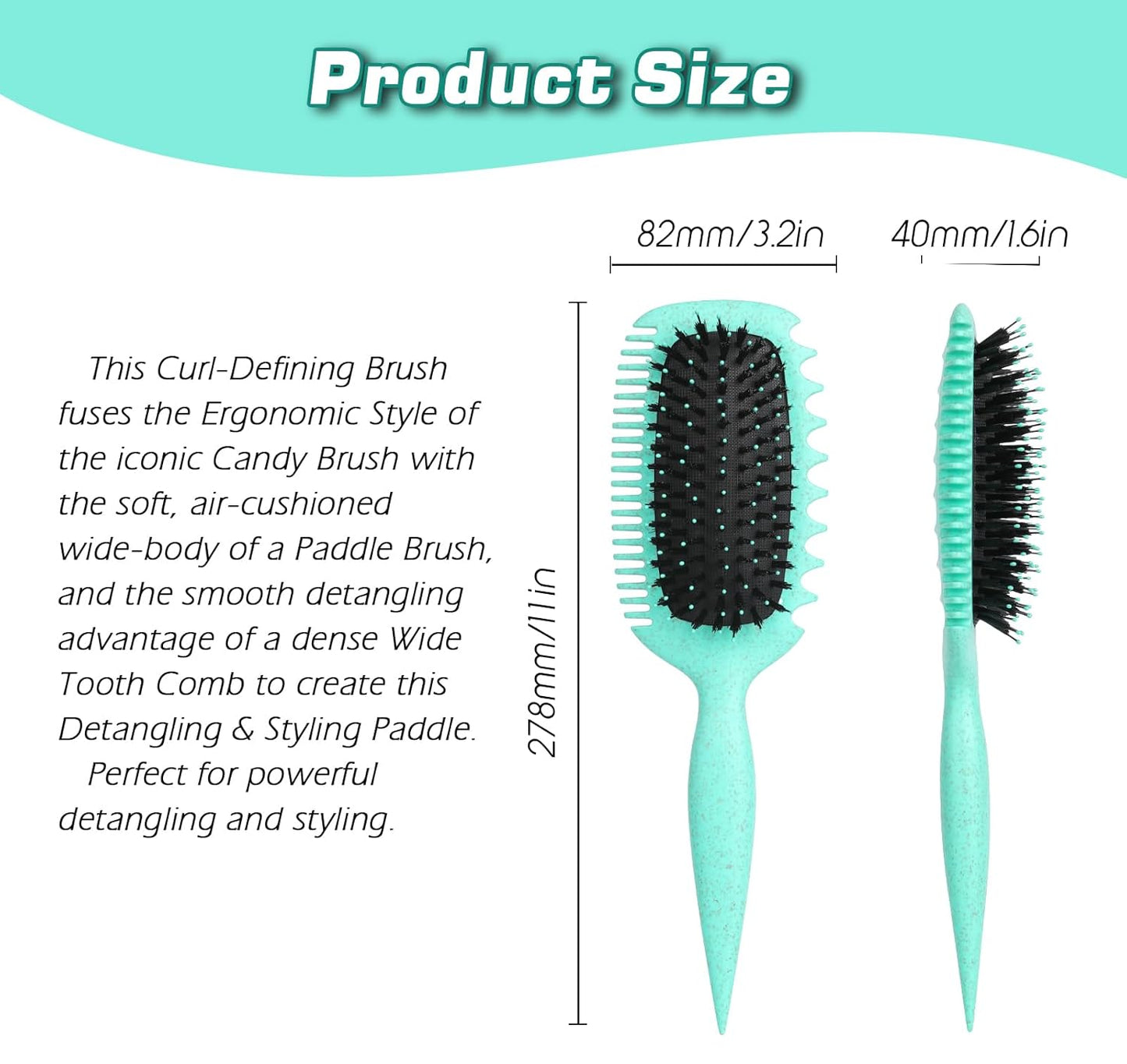 Candy Brush Curl Defining Hair Brush for Effortlessly Detangling Shaping and Styling Curls, Curl Brushes with EdgeLift for All Wet or Dry Hair Types for Women and Girl, Reduce Pulling and Frizzing